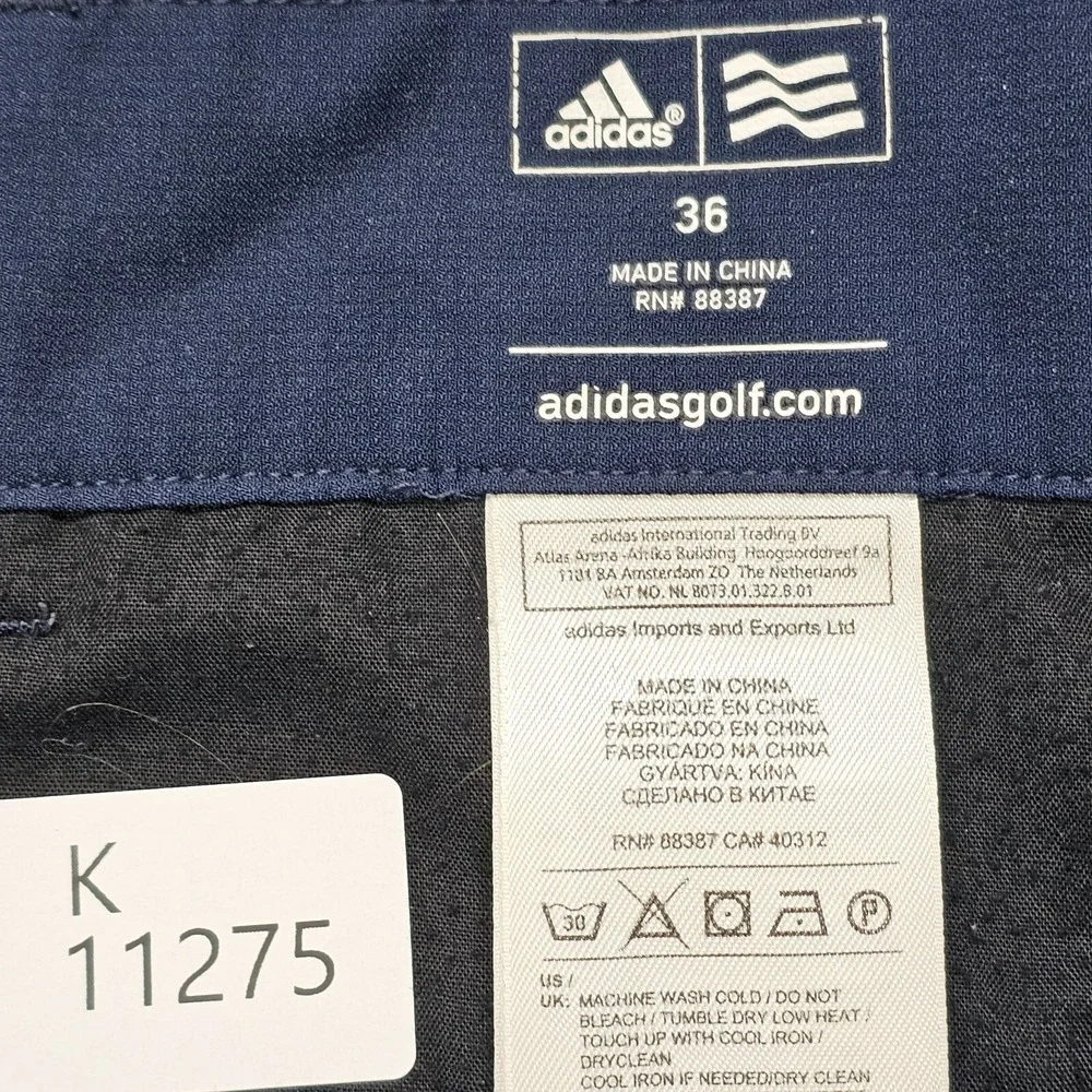 Adidas Men Shorts 36 Blue Chino Golf Logo Pockets Mid‎ Rise 11